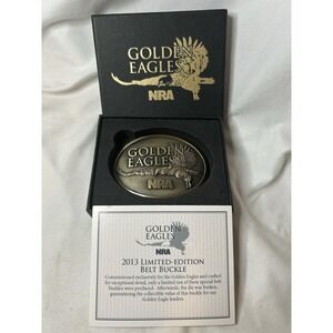 Limited Edition New In Box 2013 Golden Eagle Belt Buckle NRA Near Mint